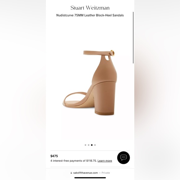 Stuart Weitzman 75mm Nudist
Curve Block Sandals Nude - Picture 14 of 15